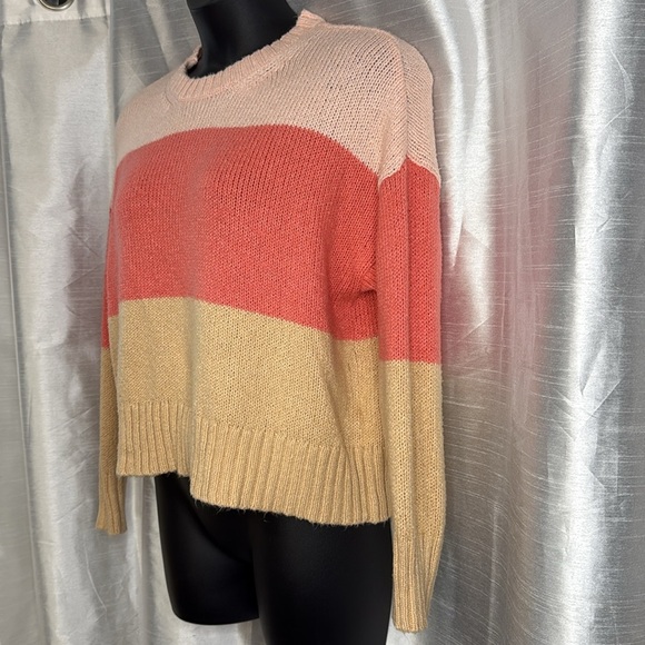 American Eagle Acrylic Blend Colorblock Drop Shoulder Boxy Sweater Women’s L - Picture 4 of 8